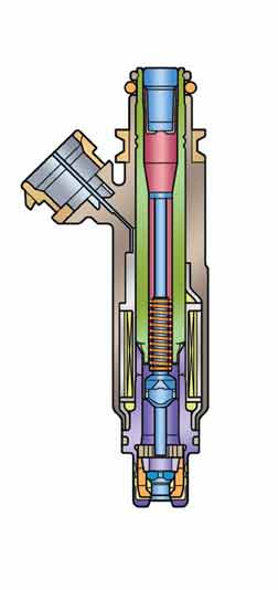 Schematic diagram of an injector from an electronic fuel injection system