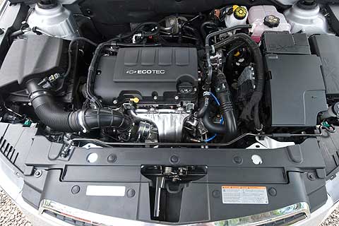 The Chevrolet Cruze base engine is a 1.8-liter four-cylinder, most buyers will want the 1.4-liter turbo