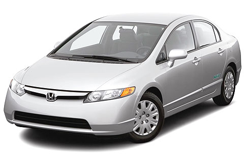 The 2008 Civic GX comes only as a four door that looks identical to gasoline Civics.